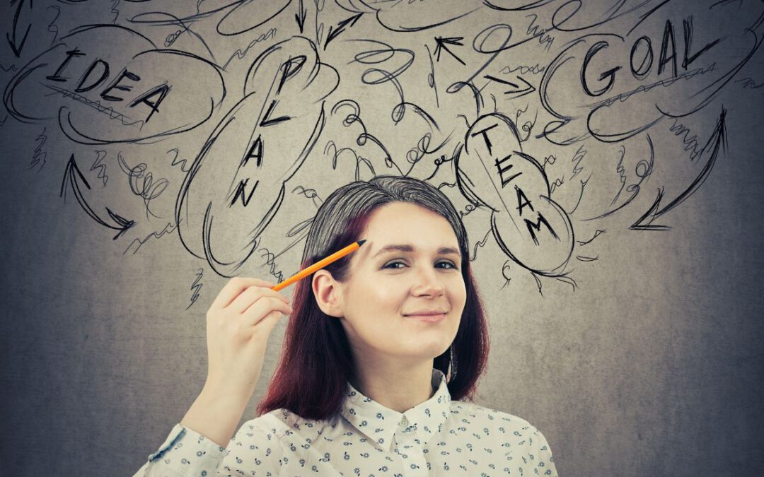Frau mit Selbstmanagementplan