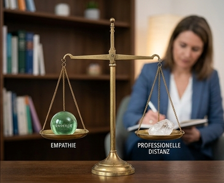 Frau hält Balance zwischen Empathie und emotionaler Abgrenzung