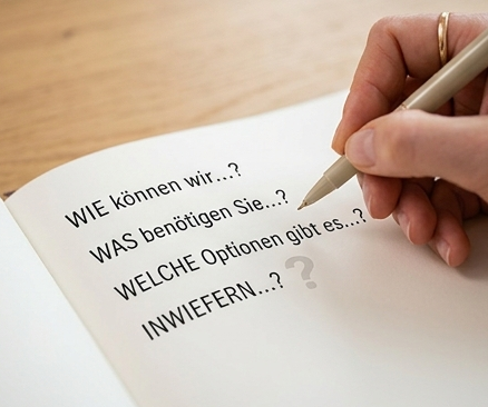 Wer fragt, der führt, hier mit offenen W-Fragen